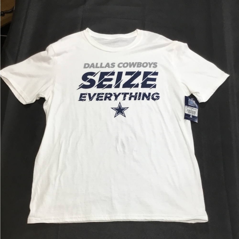 NFL White 'Seize Everything' Graphic Tee SZ L NWT #1591